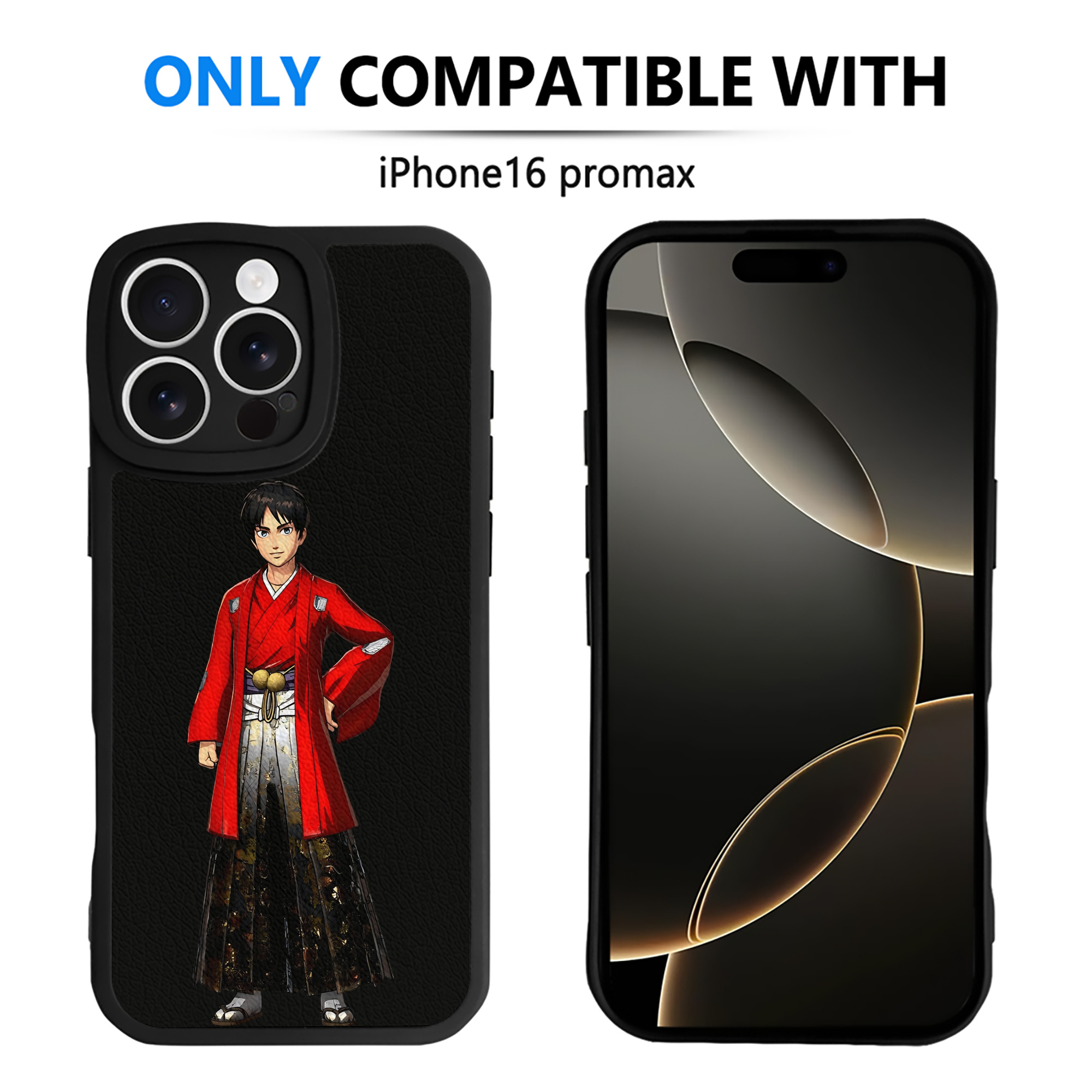 （画像用） 進撃の巨人 エレン･イェーガー Attack on Titan Eren Jäger 【iPhone 16シリーズ対応】シリコンスマホケース（レザー調） 材質：シリコン